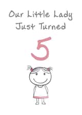 Cute Birthday Card - Little Lady - 5th created by @MisterDave