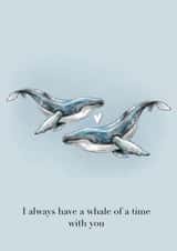 Whale of a time whales Anniversary Card 17944 created by SVHIllustration
