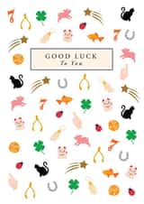 good luck symbols Good Luck Card 18011 created by LOVEDAY DESIGNS on Thortful