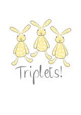 New baby triplets bunny card created by Leah Roberts