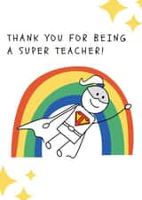 teacher super Thank You Card 19123 created by A note with love