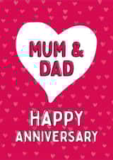 Cute Mum & Dad Anniversary Card - Parents - Hearts - Mum & Dad Happy Anniversary created by Shutterjunkie
