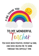 wonderful teacher Thank You Card 38193 created by Beehive Design