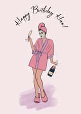 self care champagne Birthday Card 17616 created by Noura Mokhtar