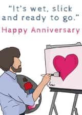 wet slick Anniversary Card 16885 created by LEORAS ATTIC