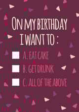 i want to eat Birthday Card 19290 created by FLIPSIDE