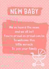 new baby pink New Baby Card 17922 created by Jenny Bowman