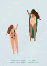 friend swimming Birthday Card 18152 created by Evo Illustrates