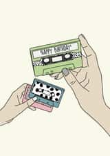 cassette tape retro Birthday Card 19623 created by Time With Rebecca