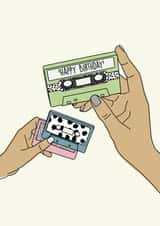 cassette tape retro Birthday Card 19624 created by Time With Rebecca