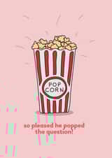 So pleased he popped the question - Punny engagement card created by Love Gemma & Co