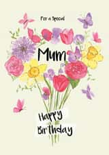 mum floral Birthday Card 14278 created by Pom Pom Party Cards