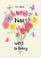 Bouquet for a special Nan birthday card created by Pom Pom Party Cards
