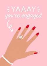 Yay you're engaged - pretty congratulations card created by ItsJessica