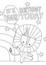 Birthday Lion Colouring Card created by Alice Potter