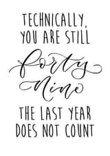 Still 49 50th birthday card created by The Amyverse