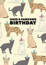 pawsome awesome Birthday Card 16723 created by Pearl Ivy