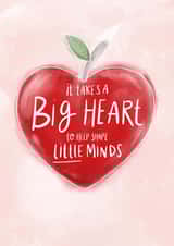 Heartfelt Teacher Thank You Card - Apple - A Big Heart to Shape Little Minds created by @thats.canny
