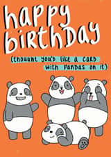pandas panda Birthday Card 17162 created by KIO Cards