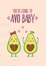 Avo baby pregnancy card created by Blush & Blossom 