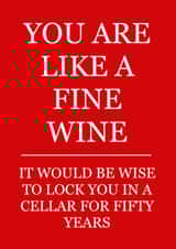 You are like a fine wine birthday card created by Leamington Underground
