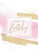 Elegant Pink & Gold General Birthday Card created by Evie Garnett Designs