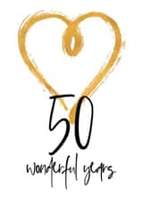 Pretty Golden Anniversary Card - 50 Years - 50 Wonderful Years created by Prints With Personality