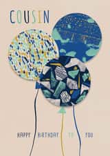 Cousin balloon birthday card created by Rebecca Prinn