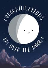 moon cute Congratulations Card 18749 created by Wandering Studio Co.