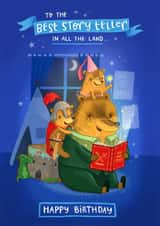Cute Birthday Card - For Daddy - The Best Storyteller created by Blue Kiwi Design