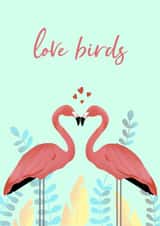 Love birds - Flamingo themed engagement or wedding card created by Sara Baker