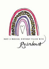 Rainbow Leopard print Birthday Card 19458 created by Leebee Designs