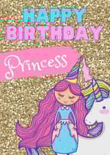 princess unicorn Birthday Card 19552 created by KokoandDoo