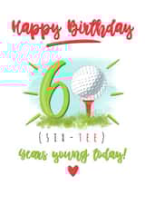 Golf 60th Happy Birthday - Golf tee - sixty years young - male or female golfer - funny created by Little Cat Creates