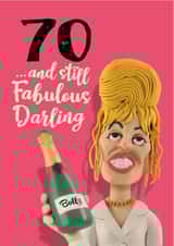 Patsy Ab Fab funny 70th birthday card for her created by The Supermodels