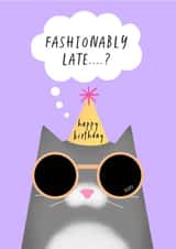 belated cat Birthday Card 17651 created by Studio Mads