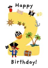 pirate 2nd Birthday Card 1783 created by Kamiya Chirodian