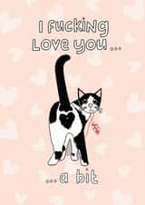 I fucking love you cat card created by Sweary Cats by Leaf Lane Studio
