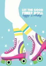 disco rollerblades Birthday Card 16725 created by Pearl Ivy