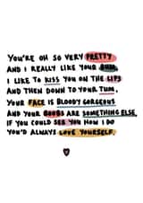 Heartfelt Typography Anniversary Card / Valentines Day Card / Just Because Card - If You Could See You How I Do You'd Always Love Yourself created by Hello Dobbs