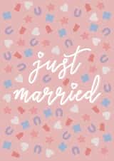 Just Married - Confetti typography card created by Wandering Studio Co.
