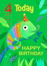 Age 4 Children's Cute Chameleon Birthday Card created by Dale Simpson