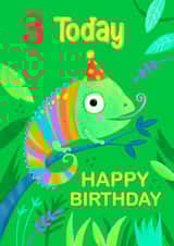 Age 3 Cute Chameleon Birthday Card created by Dale Simpson