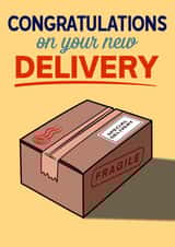 delivery fragile New Baby Card 3381 created by olliebrownillustration