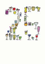 cocktails 25 Birthday Card 7118 created by A Ray of Sunshine Cards