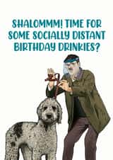 Socially distanced Friday Night Dinner birthday card created by Picardso