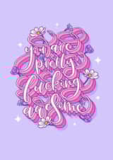 Sweary You're Awesome Calligraphy Card created by Dottie's Paper Co.