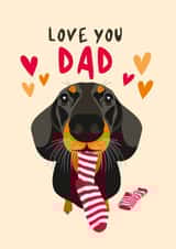 Dachshund Themed Father's Day Card from the Dog. created by Diva Doodle Designs