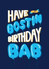 The Perfect Birthday Card For Bostin Babs! - Blue Background created by Fab Bab