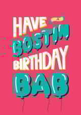 The Perfect Birthday Card For Bostin Babs! - Pink Background created by Fab Bab